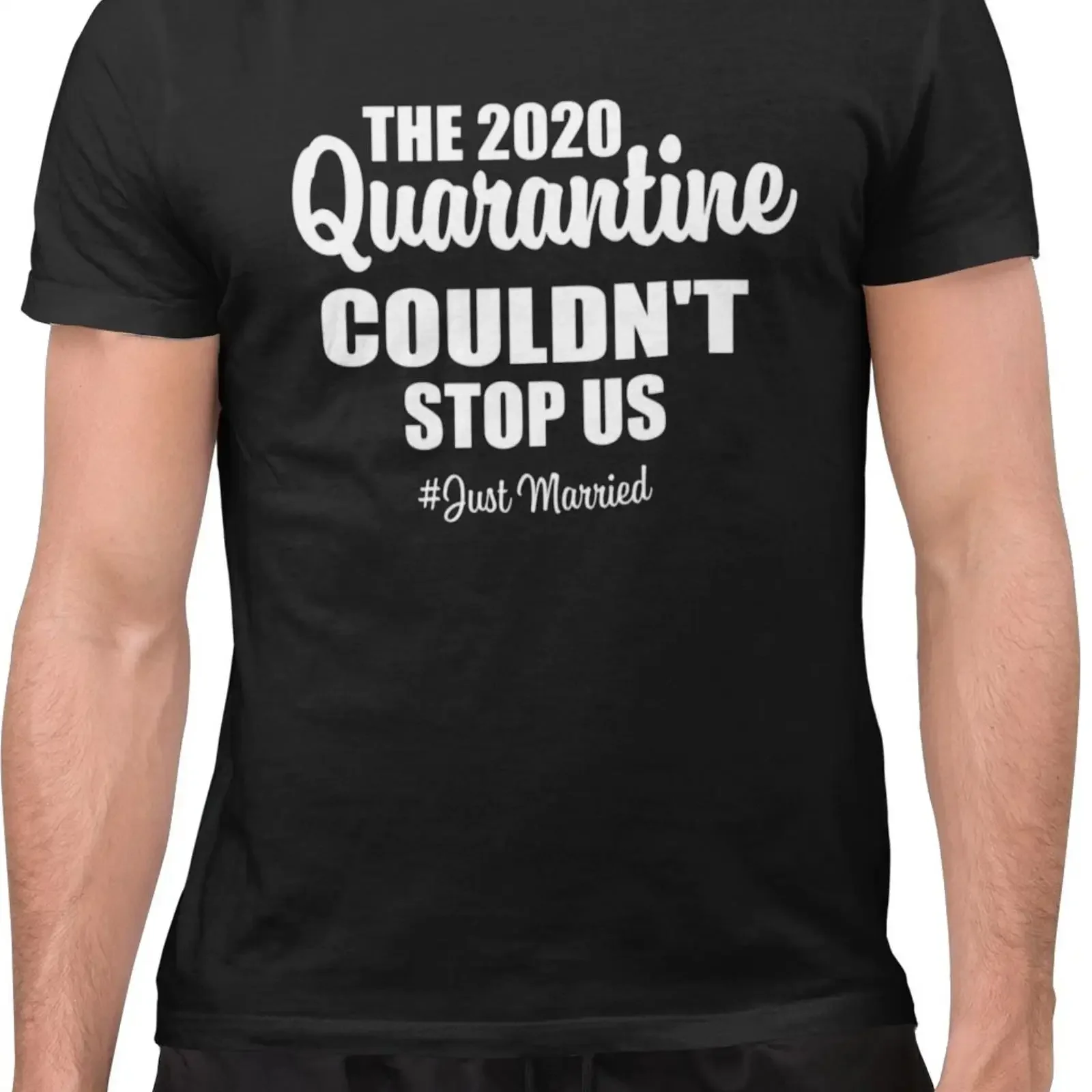 Lustiges T Shirt The 2020 Quarantine Couldn't Stop Us Just Married Couples vintage Washed streetwear Top For Everyday Wear