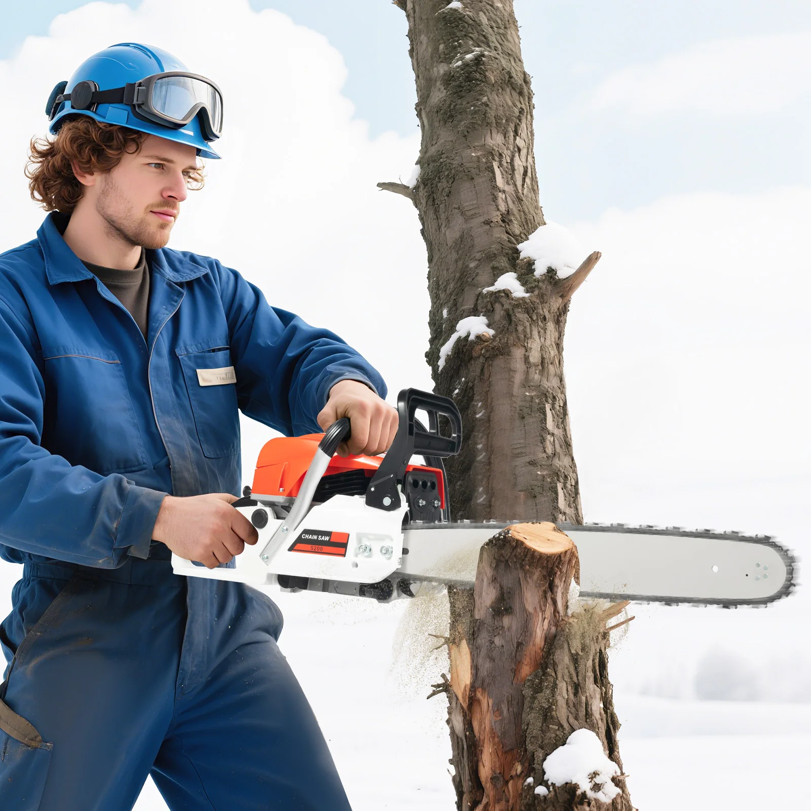 

52cc Gas Chainsaw 20 Inch Gas Powered Chainsaws 2-Cycle Petrol Handheld Gasoline Chain Saw Power Saws for Cutting Wood