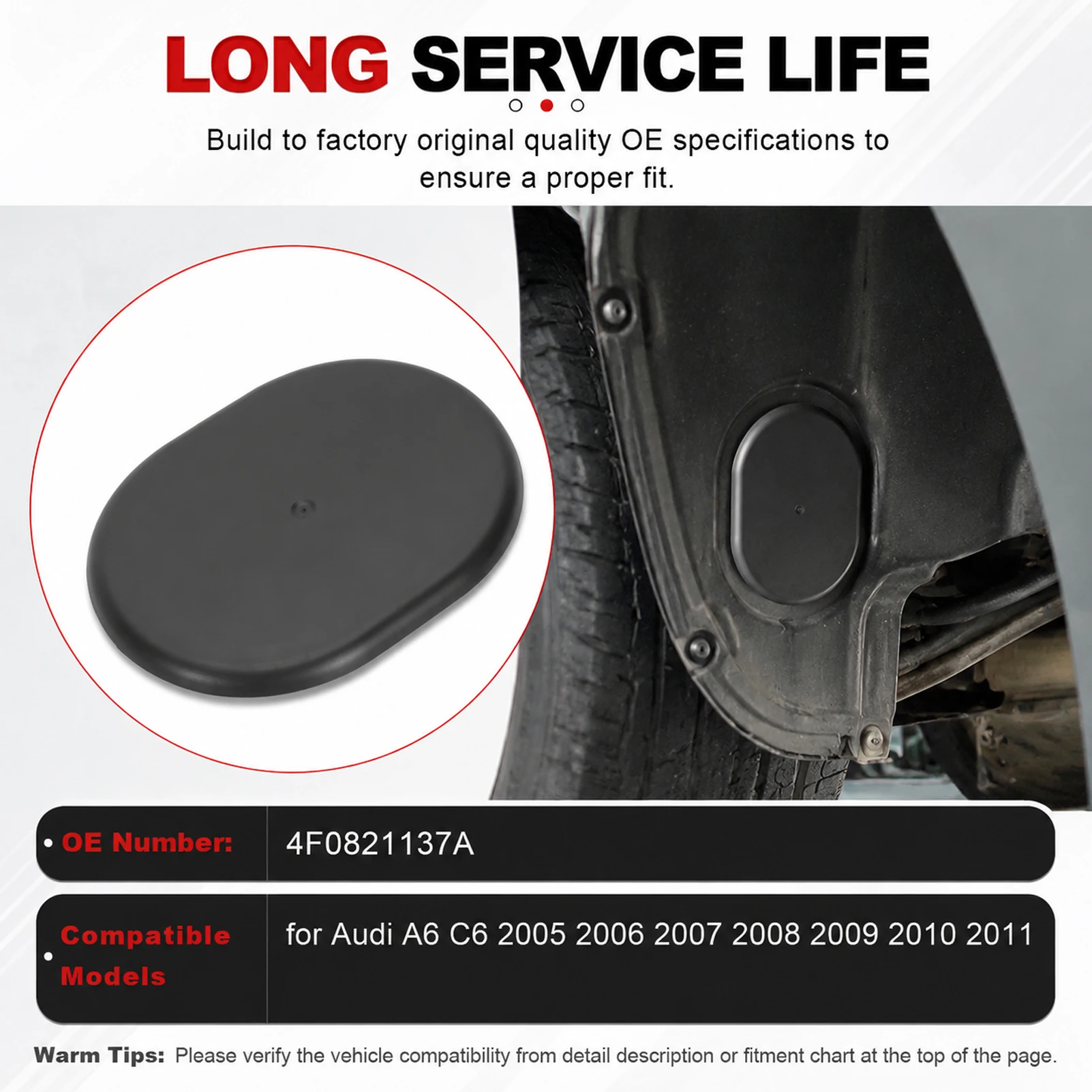 4F0809967A Front Wheel Arch Cover Fender Liner Trim 4F0809967B For Audi A6 C6 S6 Avant Quattro Allroad 2005-2011 4F0809967