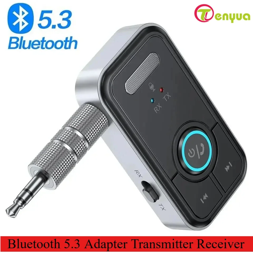 Nuevo Adaptador Bluetooth 5,3, transmisor, receptor, Audio inalámbrico para música de coche, auriculares, altavoz, adaptador de Audio auxiliar con conector de 3,5mm