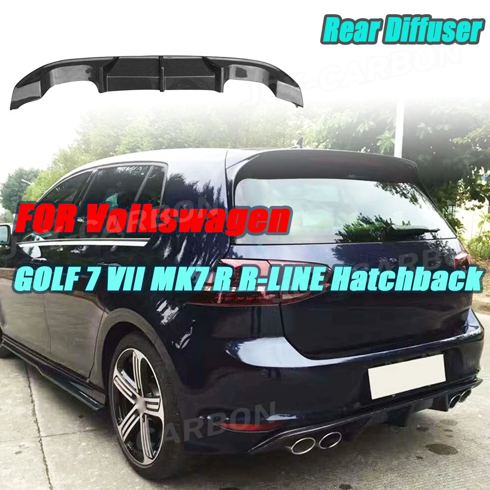 

JCYECF задний бампер из углеродного волокна, диффузор, спойлер для Volkswagen GOLF 7 VII MK7 R R-LINE Hatchback 2014-2017 FRP