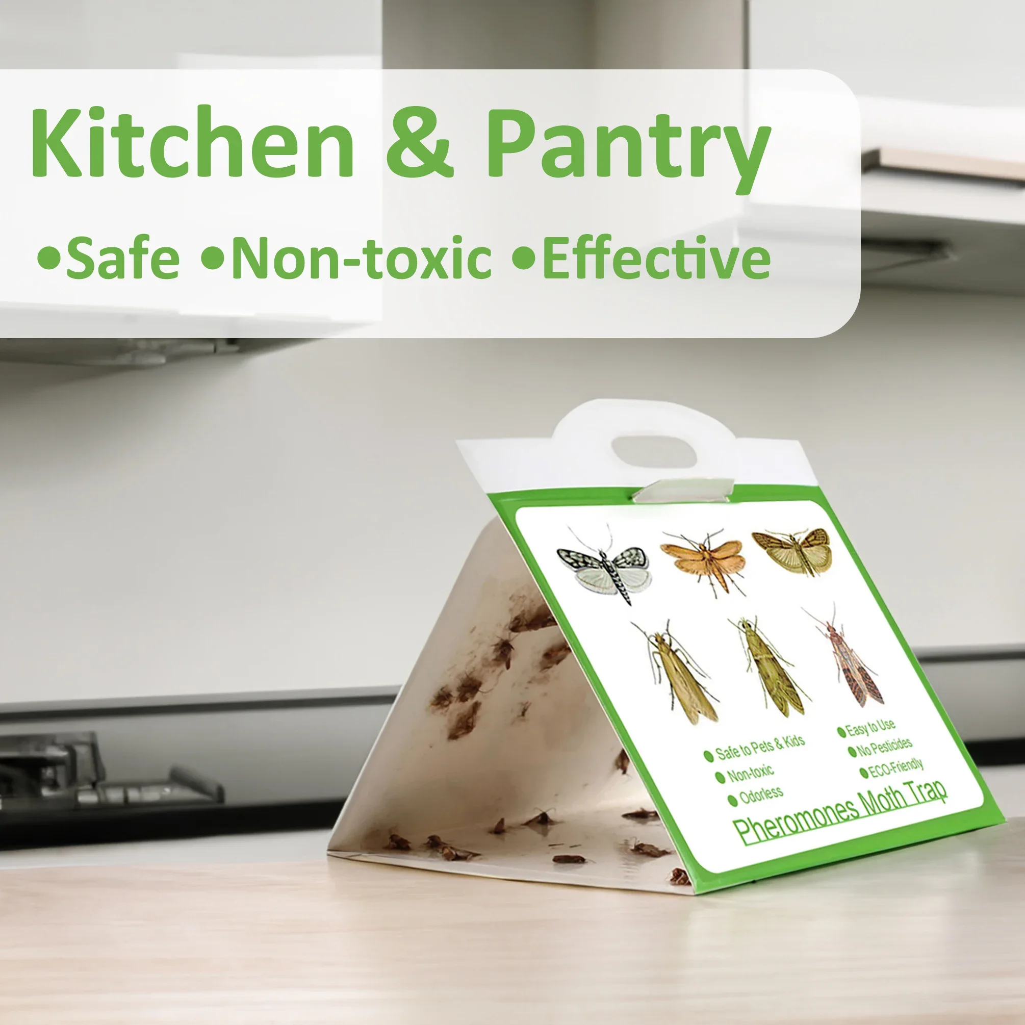 Pantry Clothes Kitchen Food Indian Moth Sticker Killer Sticky Glue Pheromone Moth Trap for Home Restaurant Pest Reject Control