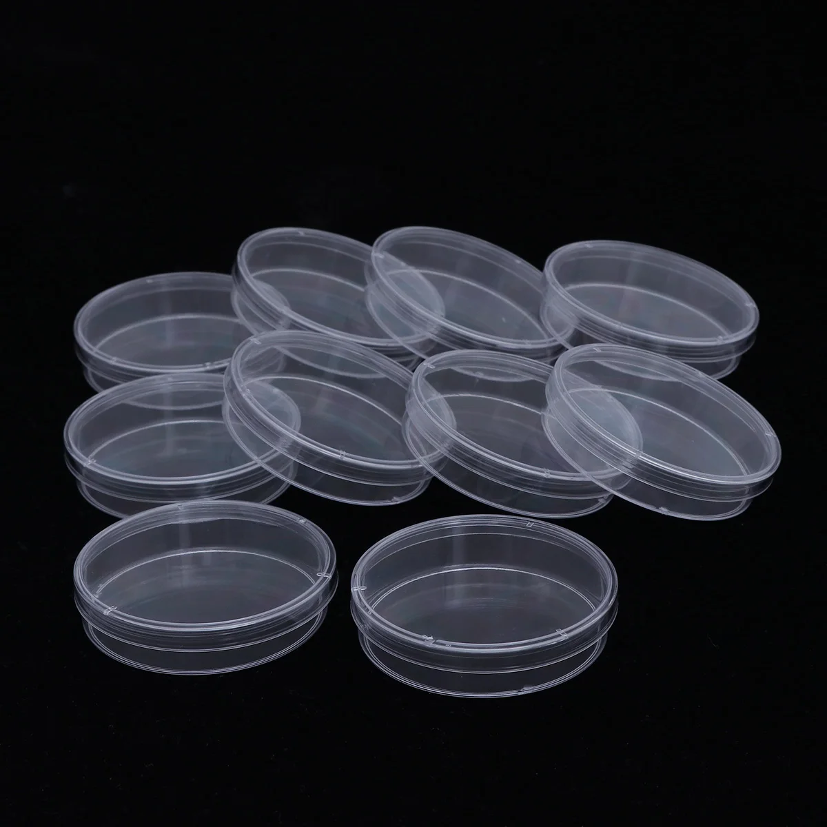 10Pcs Plastic Petri Dishes 70mm Sterile Plate with Lid Durable Lightweight Portable for Bacterial Testing