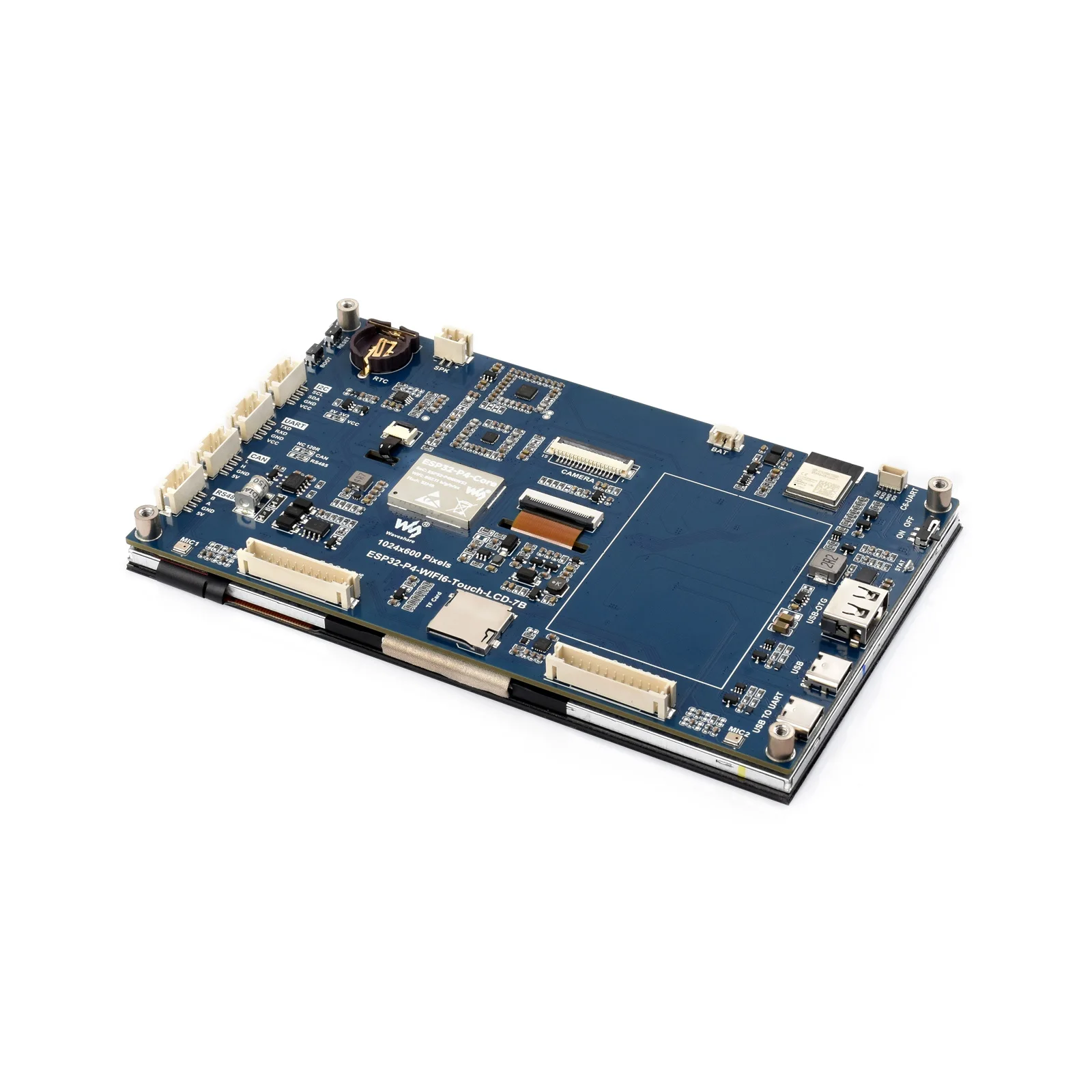 ESP32-P4-WIFI6 Placa de desenvolvimento de tela de toque de 5 pontos de 7 polegadas, baseada em ESP32-P4 e ESP32-C6, resolução 1024 × 600 Bluetooth 5