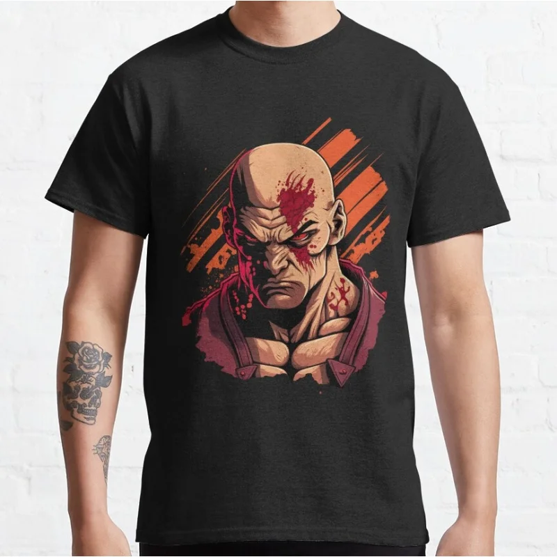 

Sagat 0330 Combat Street fighter Gift t shirt Retro Arcade game Graphic Tee Y2K Clothes Large size Tops 100% cotton print tee