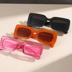 Women's Sunglasses 2024 Fashion Vintage Rectangle Frame Purple Pink Square Glasses Girls Sun Glasses Ladies Eyewear UV400