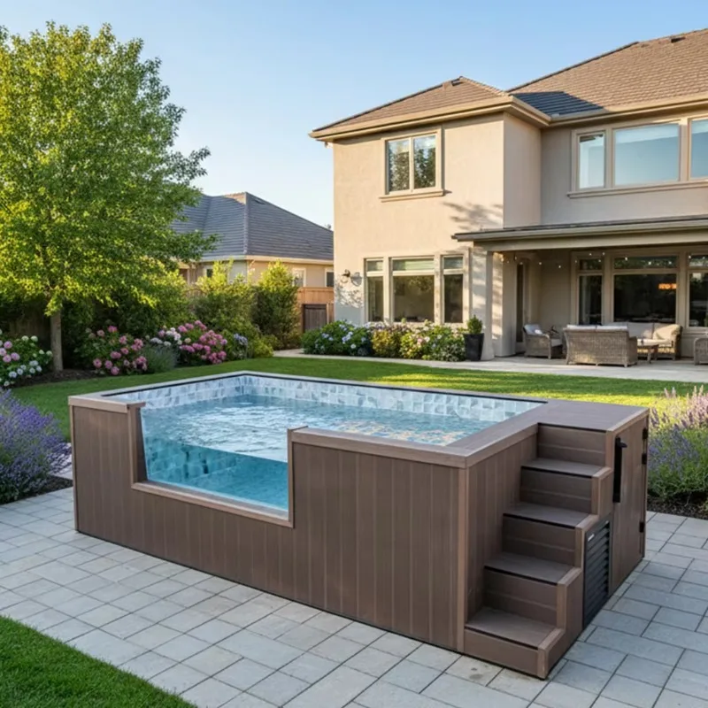 Luxury Shipping Container Swimming Pool With Glass Wall Portable Prefab Pool For Backyard Villa Outdoor
