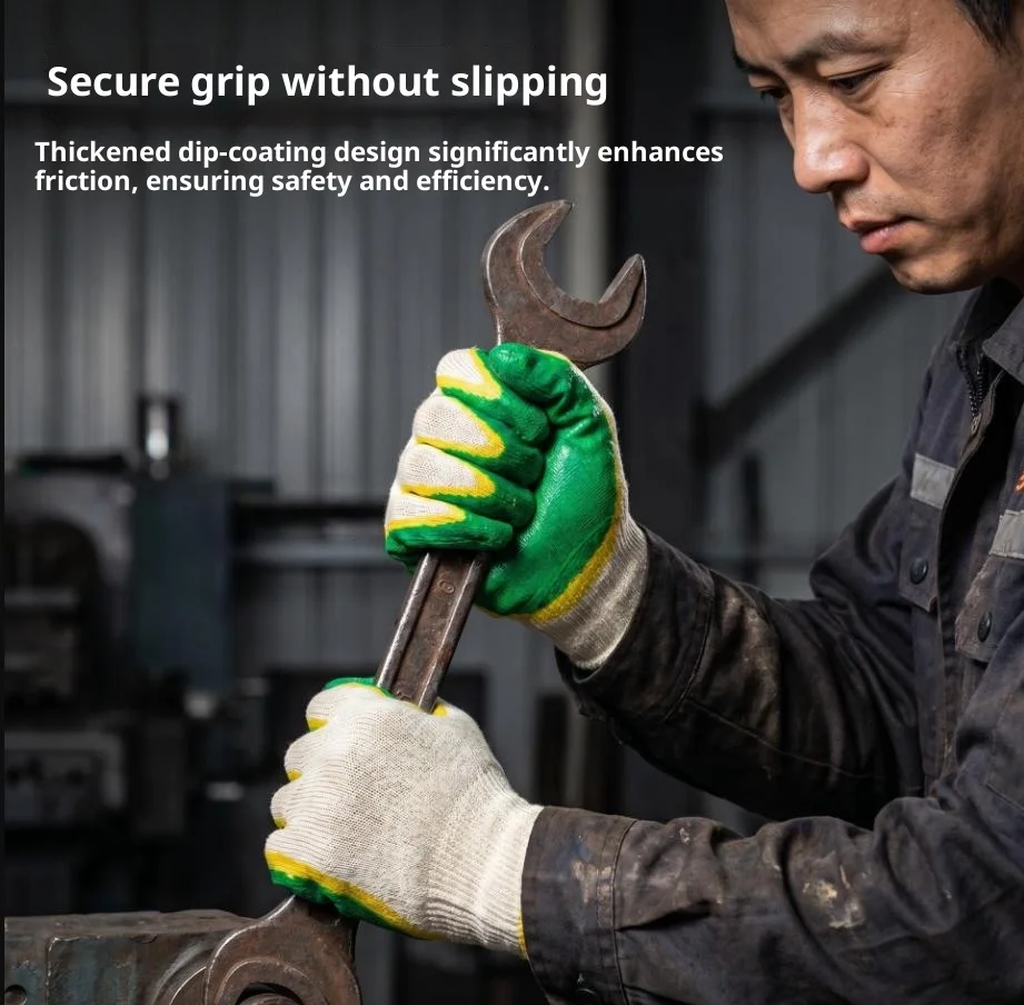 Heavy Duty Nylon Knit Nitrile Coated Safety Work Gloves Wear Resistant Secure Grip for Construction Garden Industrial Protection