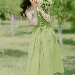 Mint Mambo-stijl groene jarreteljurk voor dames Dopamine Wear Seaside Vacation Rok