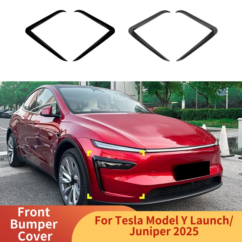 

Front Bumper Cover for Tesla Model Y Juniper 2025 Eyebrow Wind Knife Fog Lamp Sticker ABS Spoiler Blade Trim Car Accessories