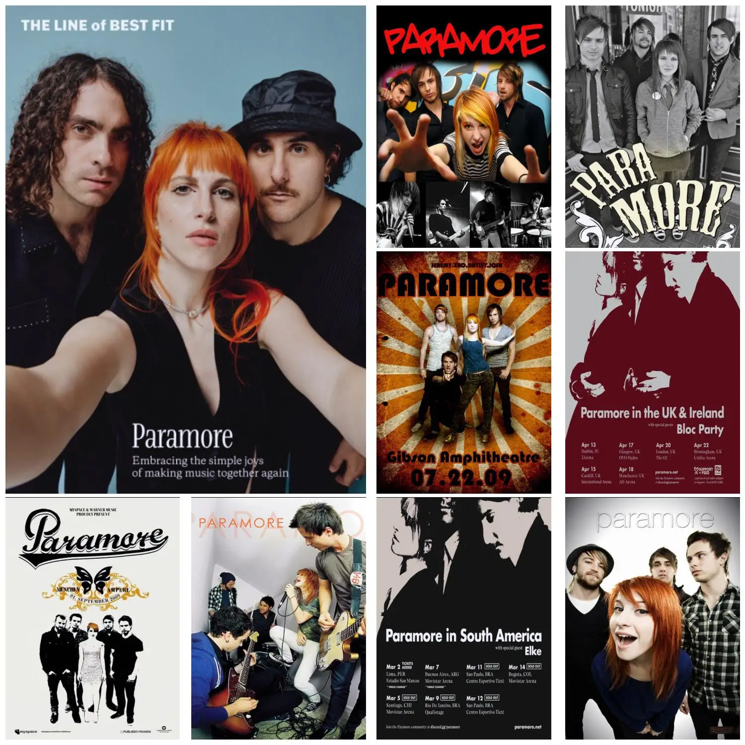 Singer Paramore 2023 Tour Music Album Cover Canvas Poster and Canvas Painting Wall Art Pictures Room Home Bar Cafe Decor Gift