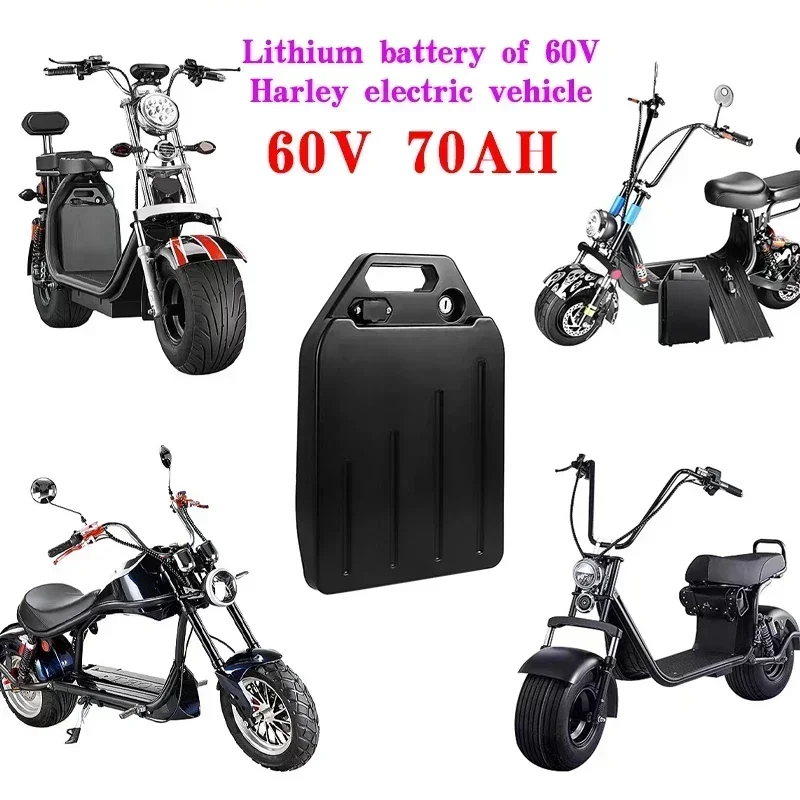 Imagem -02 - Bateria de Lítio Impermeável para Duas Rodas Citycoco Dobrável Scooter Elétrico Bicicleta 18650 60v 20ah