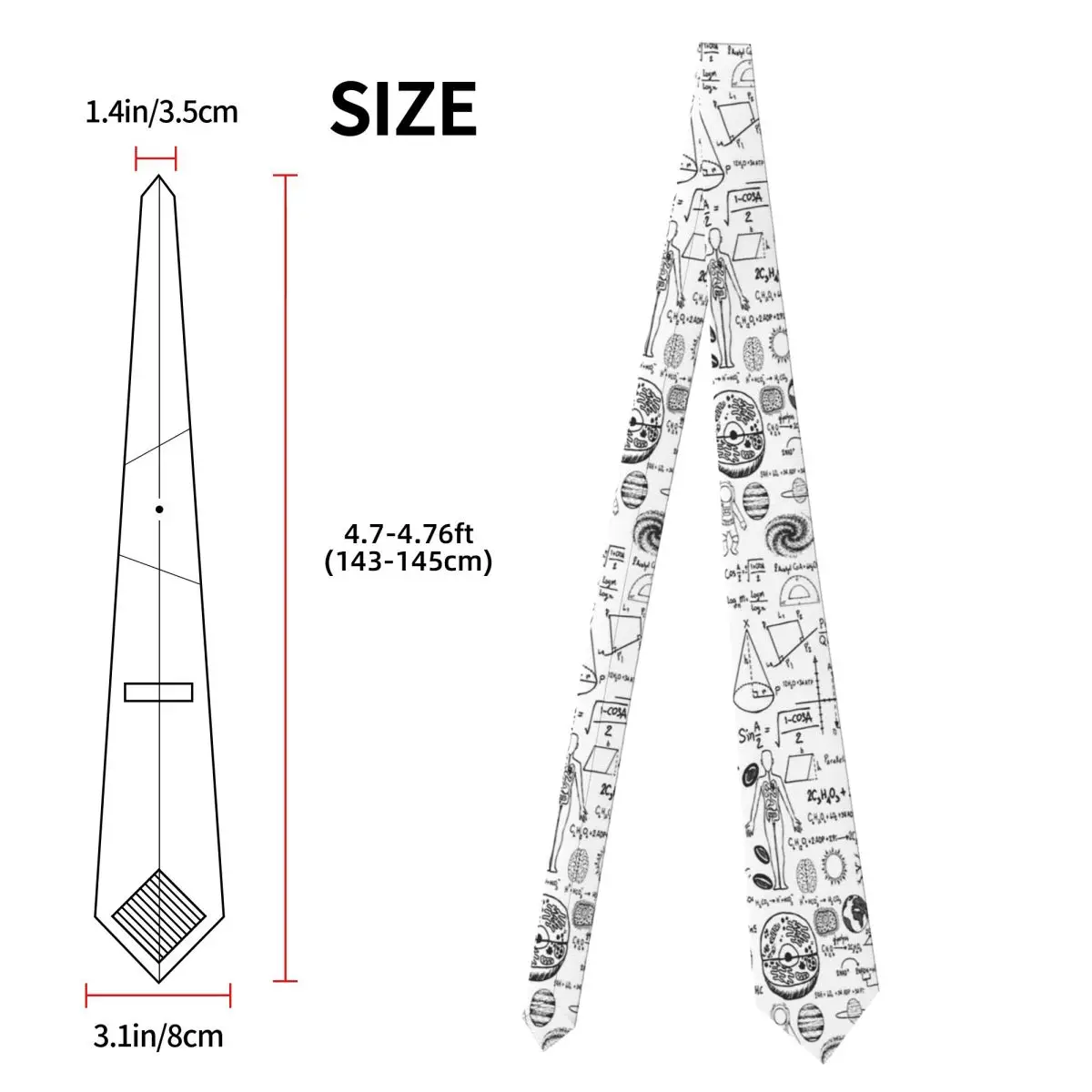 과학 화학 보드 화학-과학 애호가에게 재미있는 선물, 남성용 넥타이, 목 넥타이, 파티 액세서리, 타이 그라바타