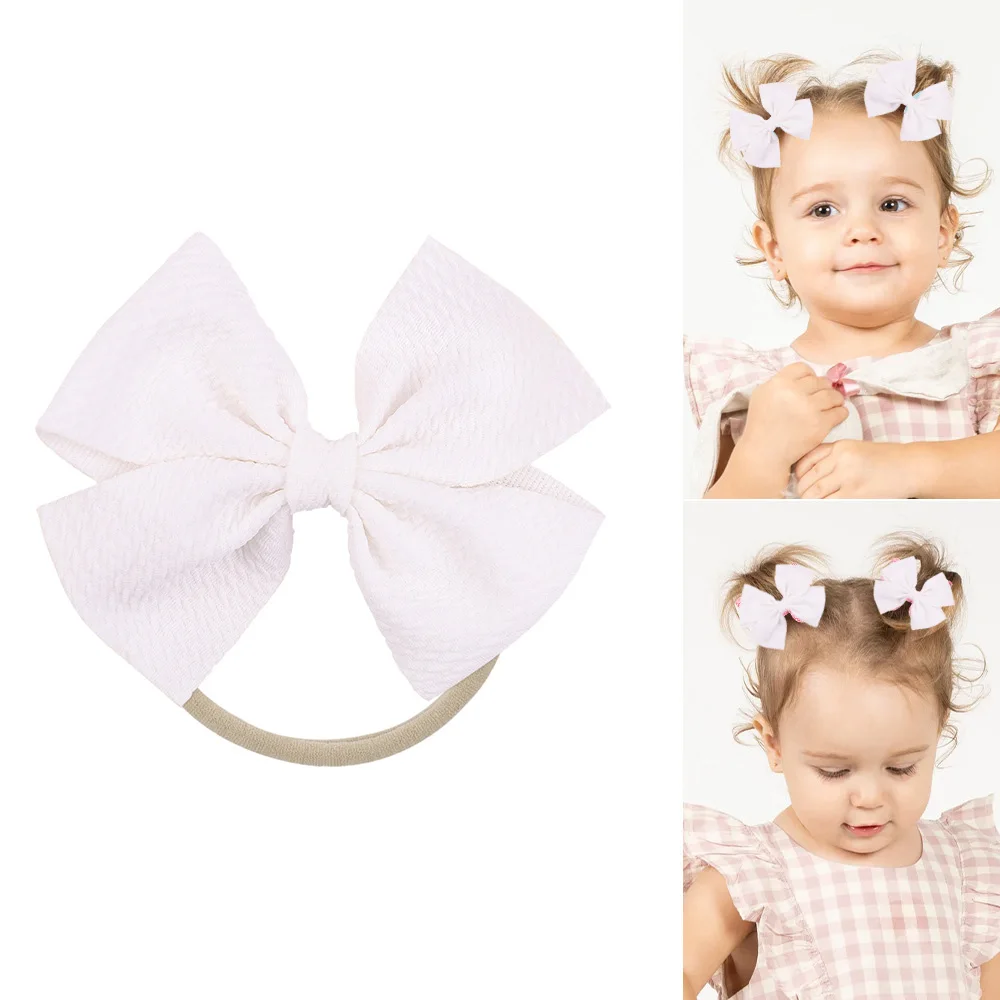 Hair Bows Elastic Ties for Kids Cute Soft Ribbed Band Hair Ties for Infants Toddlers Girls Kids