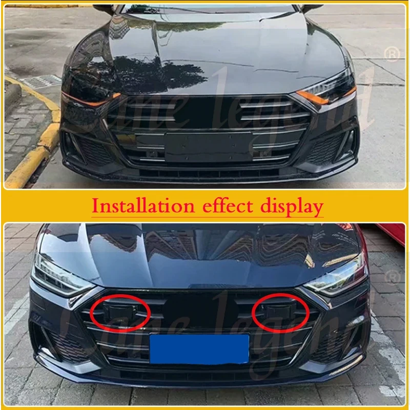 Accesorios para coche con emblema para Audi A7, parrilla frontal deportiva estilo S7, color negro brillante, 2019, 2020, 2021, 2022, 2023