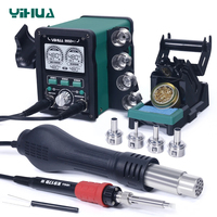 YIHUA 995D+I New Upgraded Nozzle Easy Plug-pull  Hot Air Rework Station 110W Soldering Iron Station with Large Digital Display