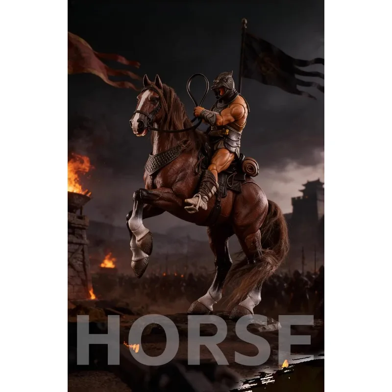 1/12 Scale Simulation PVC Animal Mobile War Horse Model for Action Figures Soldier Scene Decor Accessories