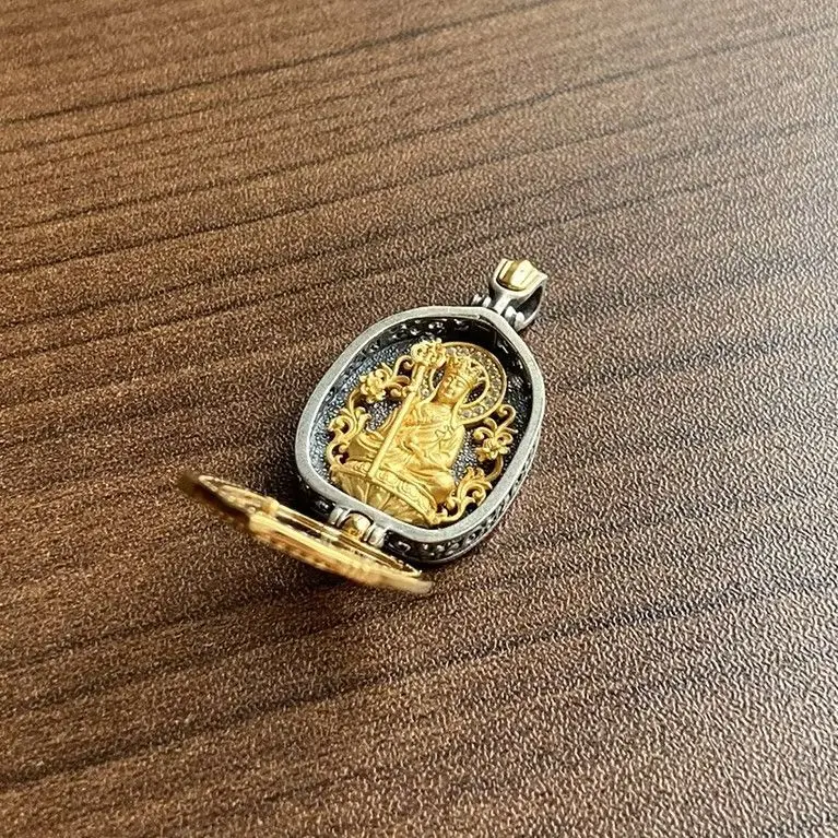 Ksitigarbha Bodhisattva Gau Box Pendant Necklace 2026 Vintage Chinese Zen Ethnic Oxidized Finish Niche Diy Jewelry For Daily Wea