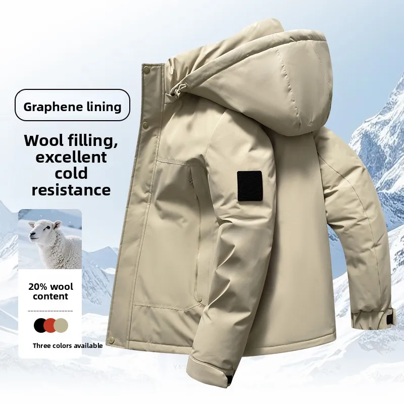 

Новая мужская зимняя хлопковая куртка 2025 года с отстегивающимся капюшоном, повседневная верхняя одежда для мужчин среднего и старшего возраста