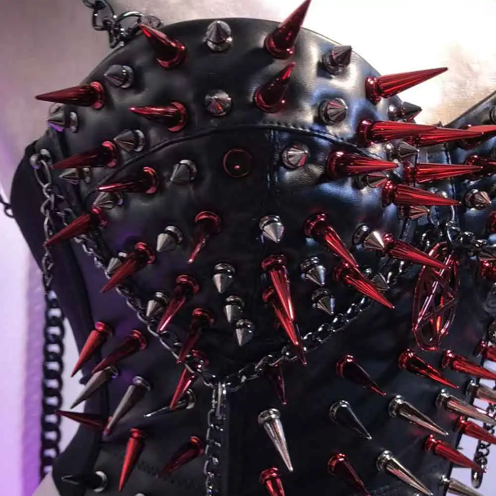 Goth Gothic Skirts Hand Made Eco E-Girls 2025 Emo Kawaii Grunge Harajuku Y2K TOPS 90s Fairy Punk Rock Spike Studded Rivet