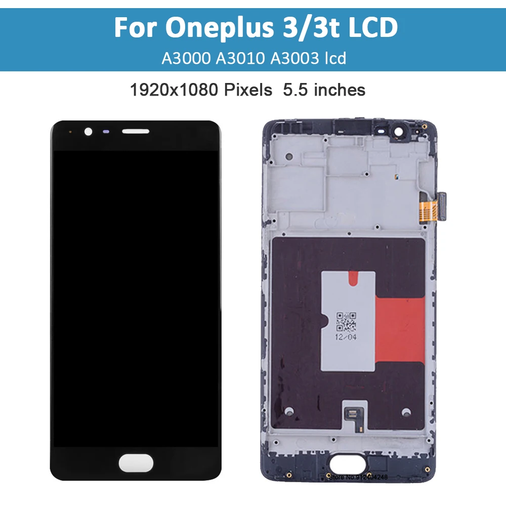 New OLED 5.5\'\' Display Replacement For Oneplus 3 3T LCD Display with frame Touch Screen For OnePlus 3 3T A3000 LCD Panel