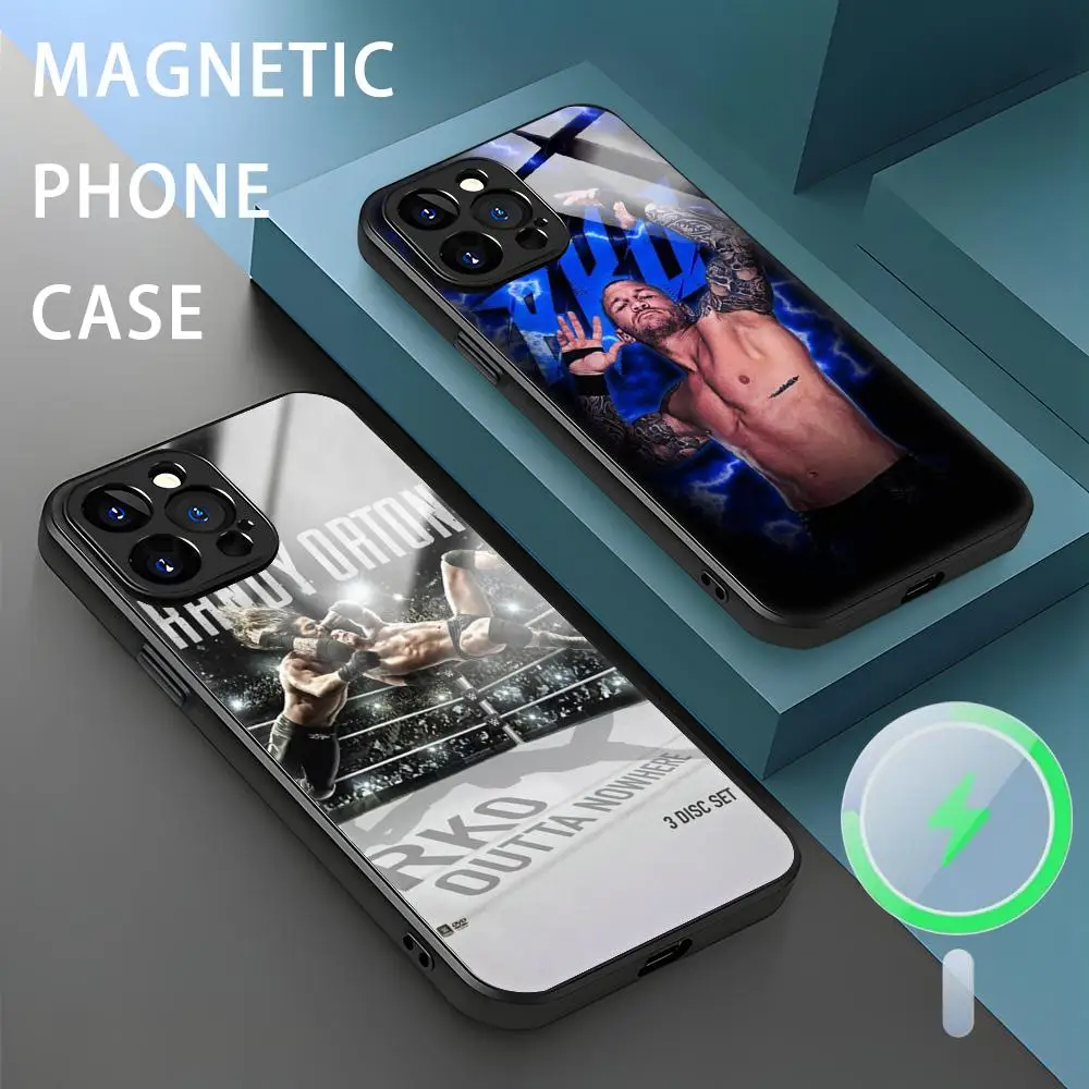 Wrestling Star R-randy orton Phone Case For iPhone 15 14 13 12 11 X XR XS XSMAX 8 7 Plus Mini Pro Max Glass Magnetic Phone Case