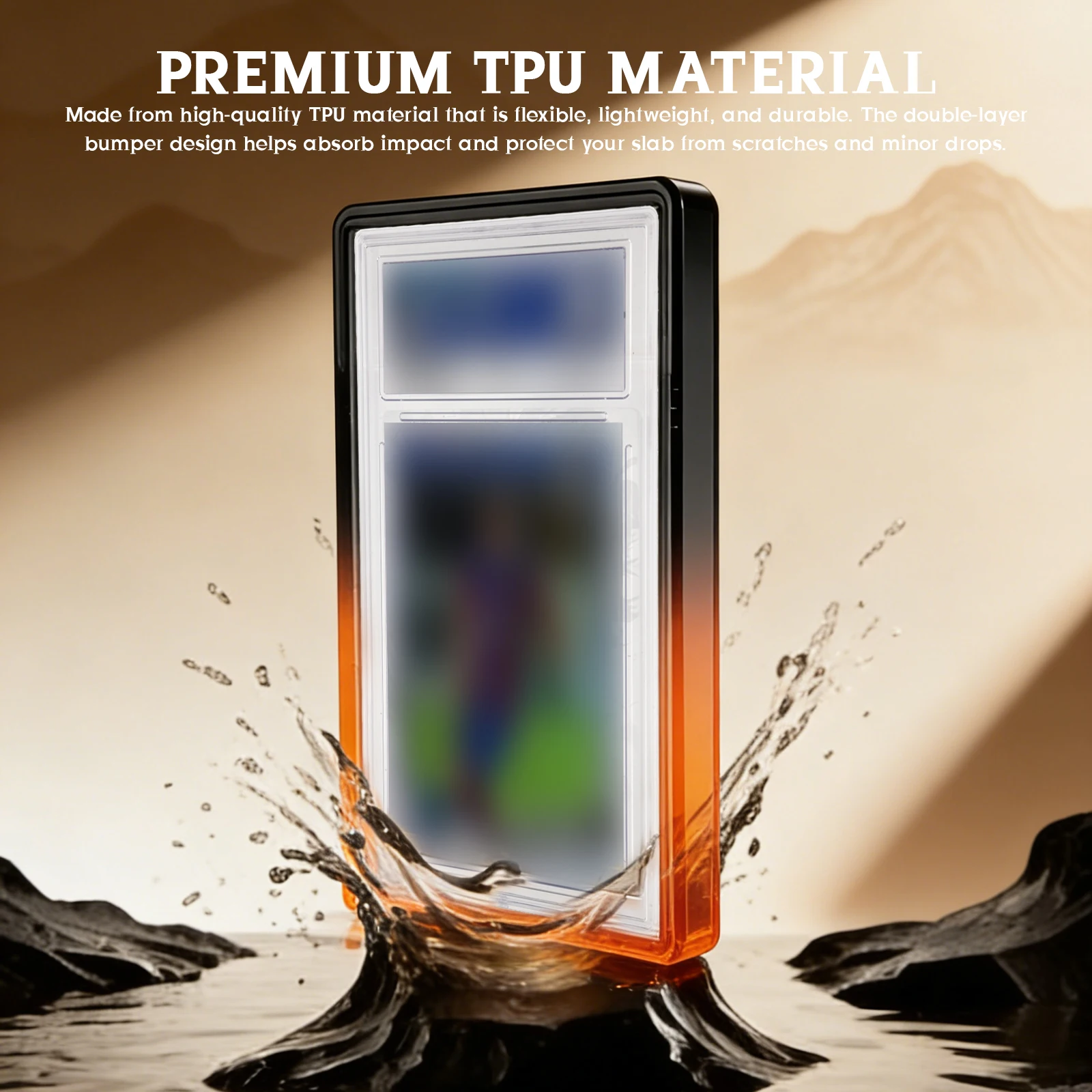 Glitter TPU Slab Bumper Guard Case Holder Protective Skin Display Sleeves with Clear Back for ACE Graded Trading Card