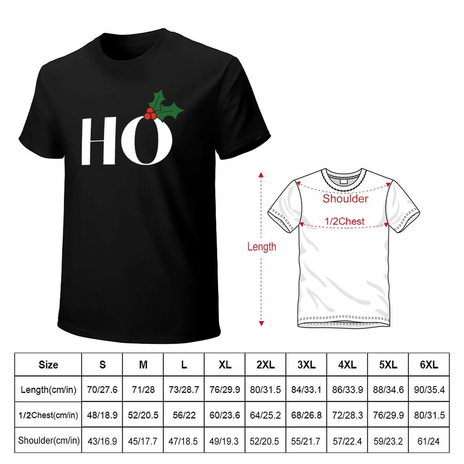 Christmas Ho Holly T-Shirt Relaxed Casual Short Sleeve Tee