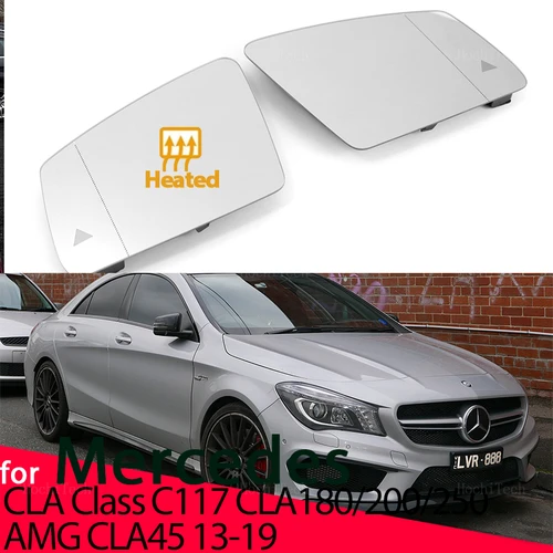 Espejo lateral calefactable, lente de espejo retrovisor de cristal para mercedes-benz CLA clase C117 CLA180 CLA200 CLA250 AMG CLA45 13-19