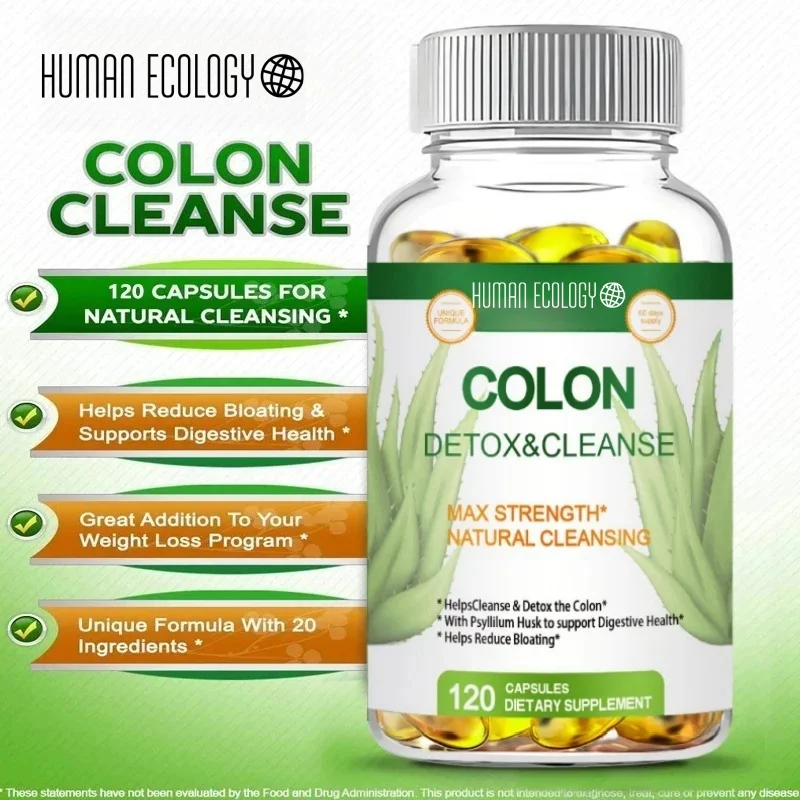 Colon Cleansing Supplement - Full Body Colon, Digestive Regulation and Gut Health for Men and Women, 120 Capsules