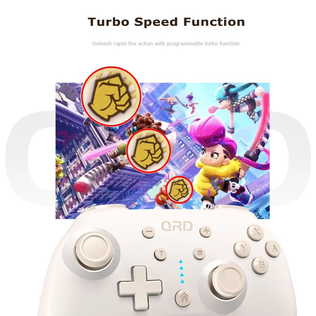 Controller di gioco wireless QRD Junior E5 per Switch/OLED/Lite Switch 2 PC IOS Android Mini gamepad regali per bambini 