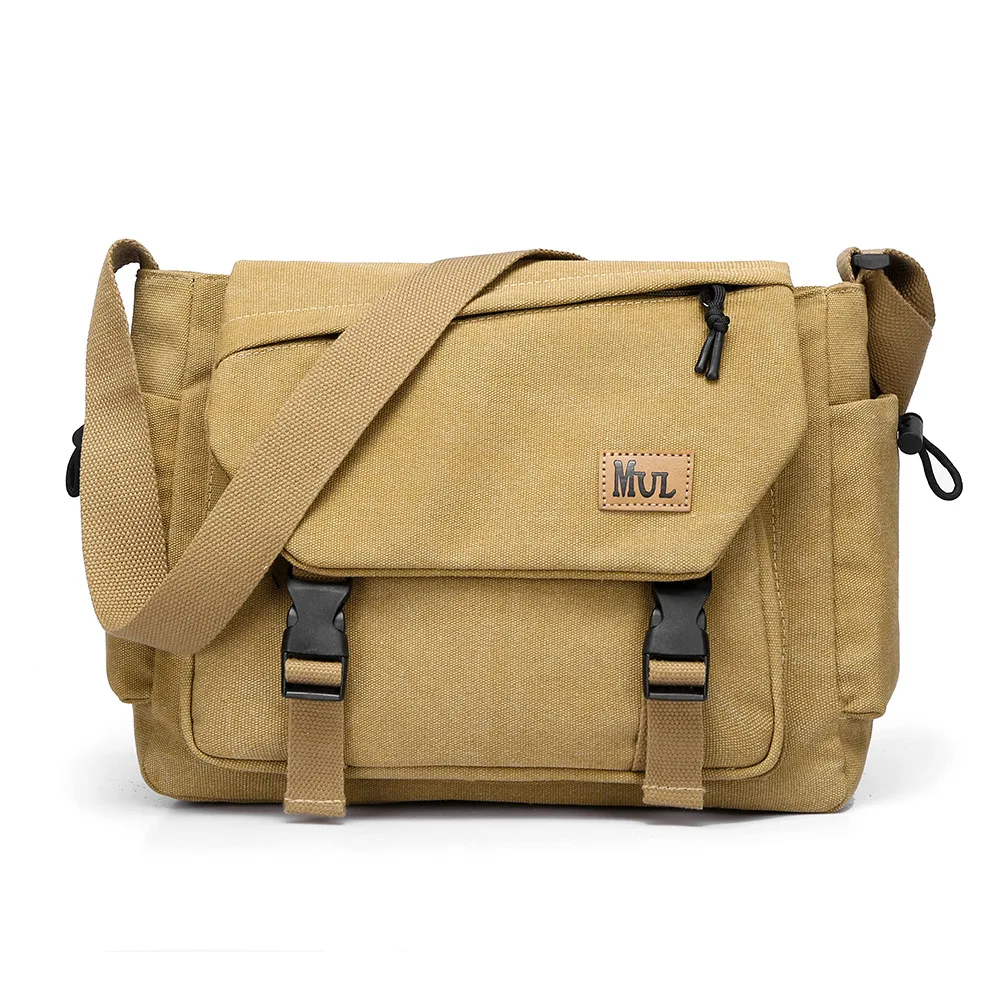 

Man Canvas Shoulder Crossbody Bag High Capacity Multi-pockets Fashion Messenger Commuting Bag Women Adjustable Straps Knapsack
