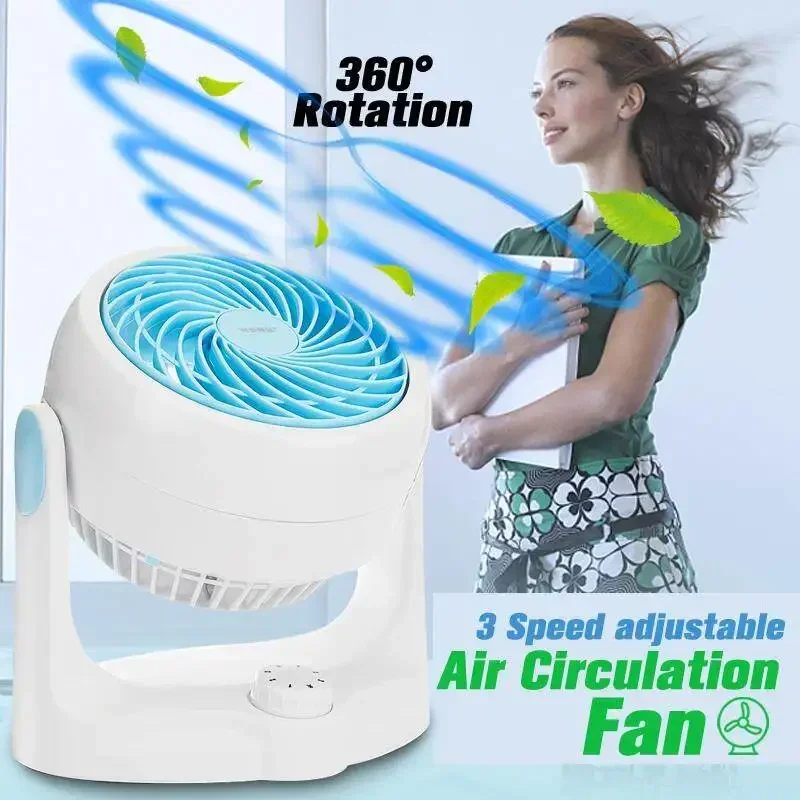 Neue 3-Gang-Luftzirkulation Desktop Mini elektrischer Ventilator Luftkonvektionsluftzirkulator Turbo geräuscharmer Kühlerlüfter für Büro und Zuhause