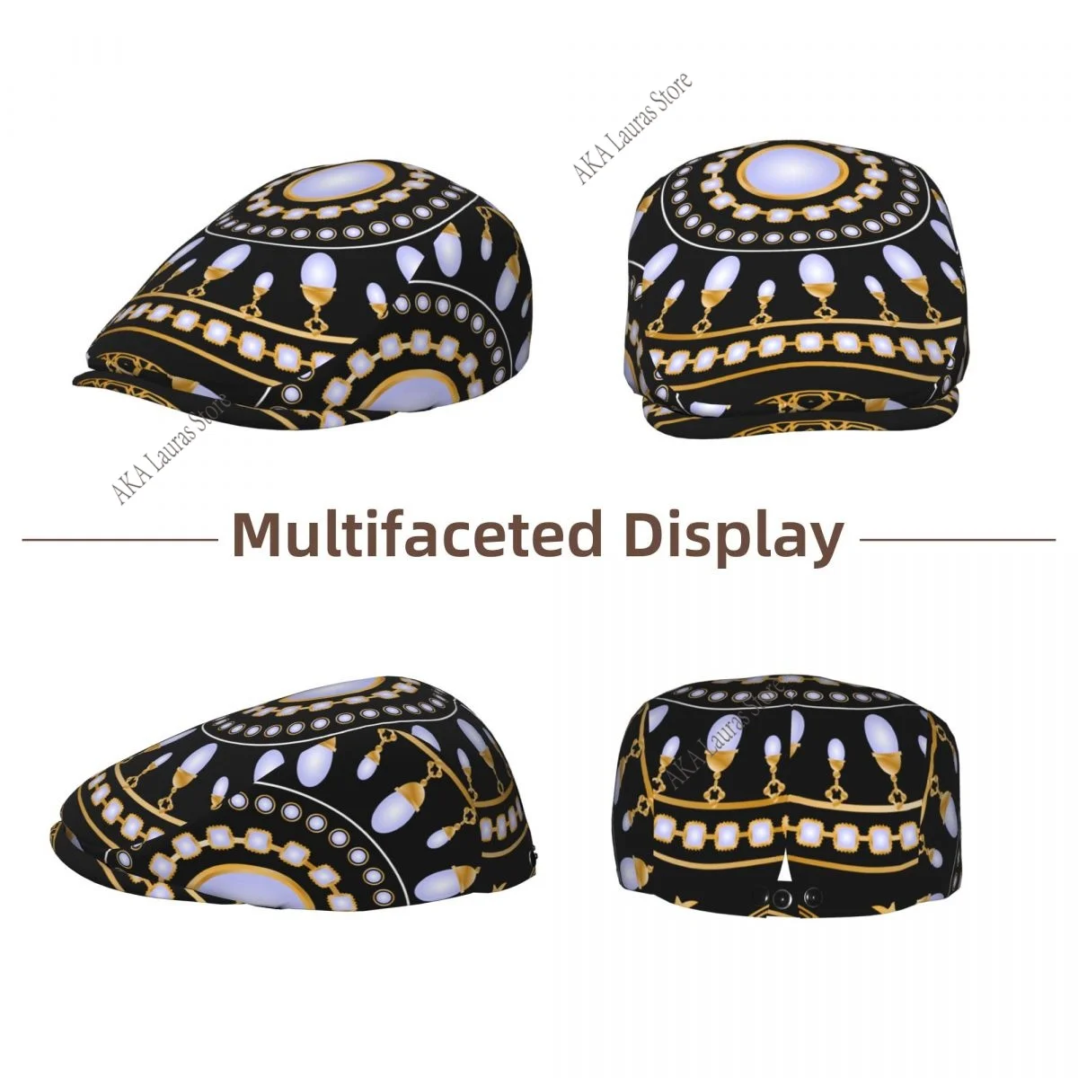 Winter Hat Male Berets Gold Chains Baroque HJat for Women