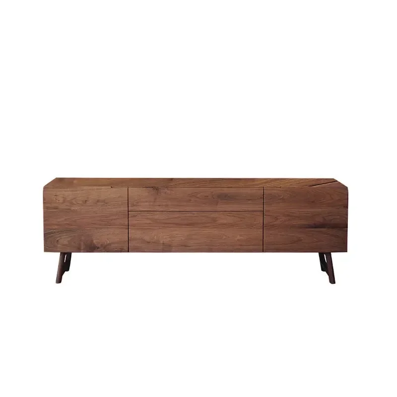 

North American black walnut light luxury TV cabinet Nordic modern simple pure solid wood locker side storage cabinet