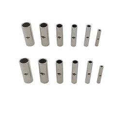 20/50Pcs Butt Wire Connector Copper Bare Tinned Crimp Terminal Sleeve Ferrules Electrical Cable Wire Splice Crimping 26-10AWG