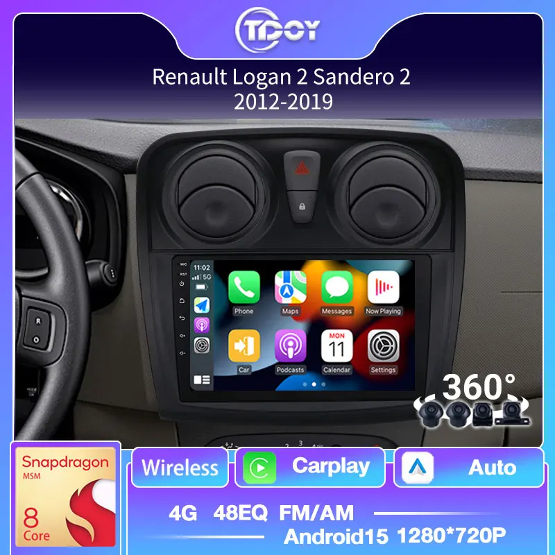 

Android 15 Car Radio For Renault Logan 2 Sandero 2 2012-2019Automotive Multimedia Player 8Core Car Radio Autoradio Video Carplay