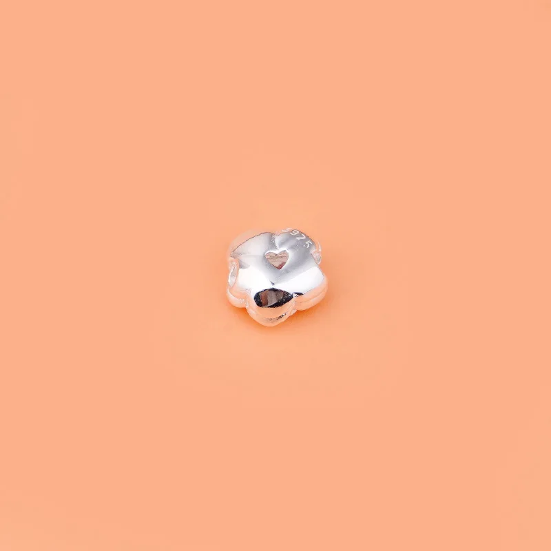 S925 Sterling silver microinset zircon colored rose beads handmade DIY bracelet necklace jewelry accessories for women