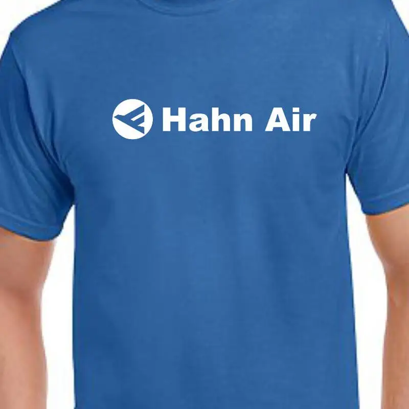 تي شيرت بشعار Hahn Air Retro لشركة الطيران الألمانية Dassseldorf للسفر الأوروبي