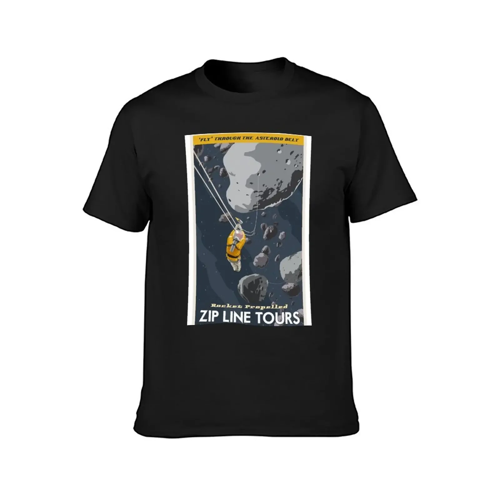 Zipline through the Asteroid Belt T-Shirt oversizeds blacks boys whites plain Men's t-shirt