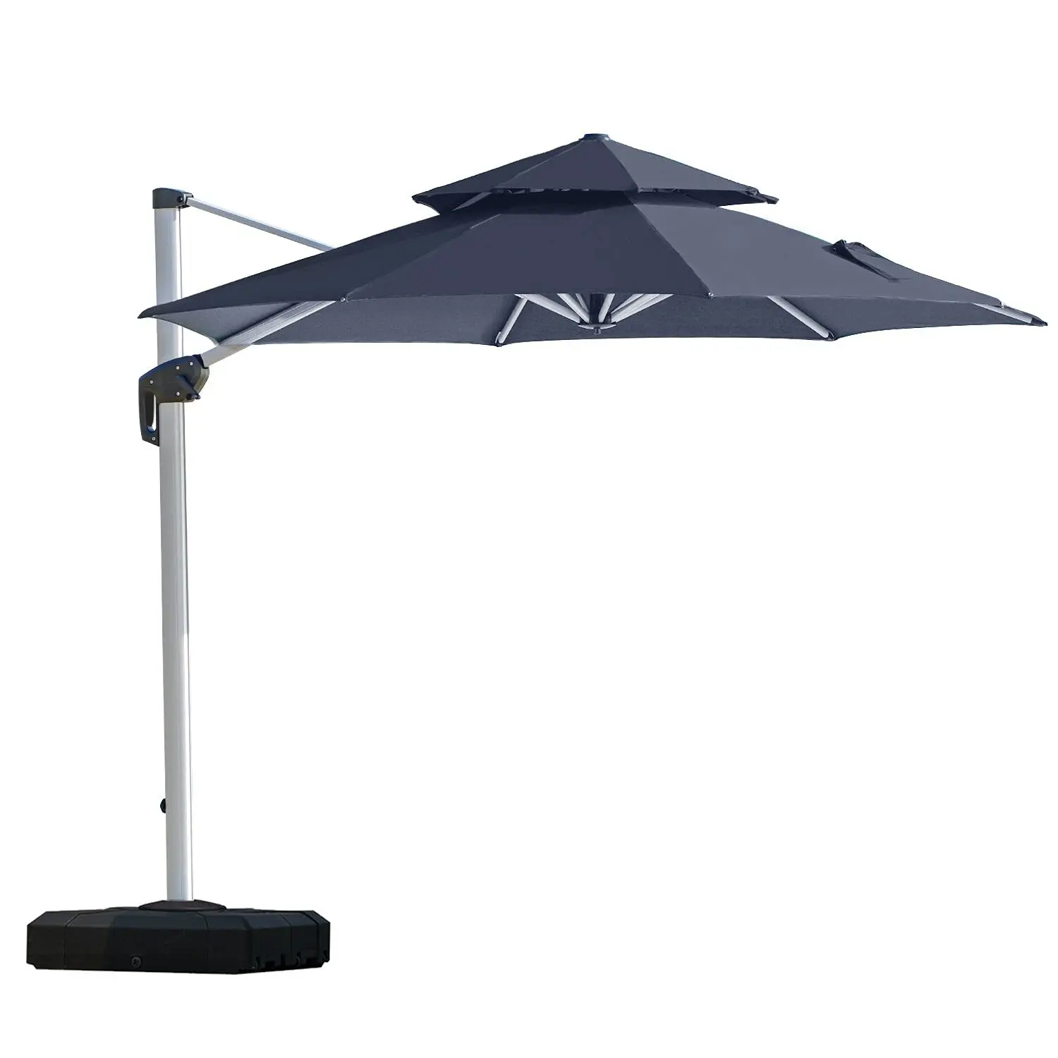 #￥for10ft Round Cantilever Patio Umbrella Windproof Offset Heavy Duty UV Block Garden Deck Pool, Customized