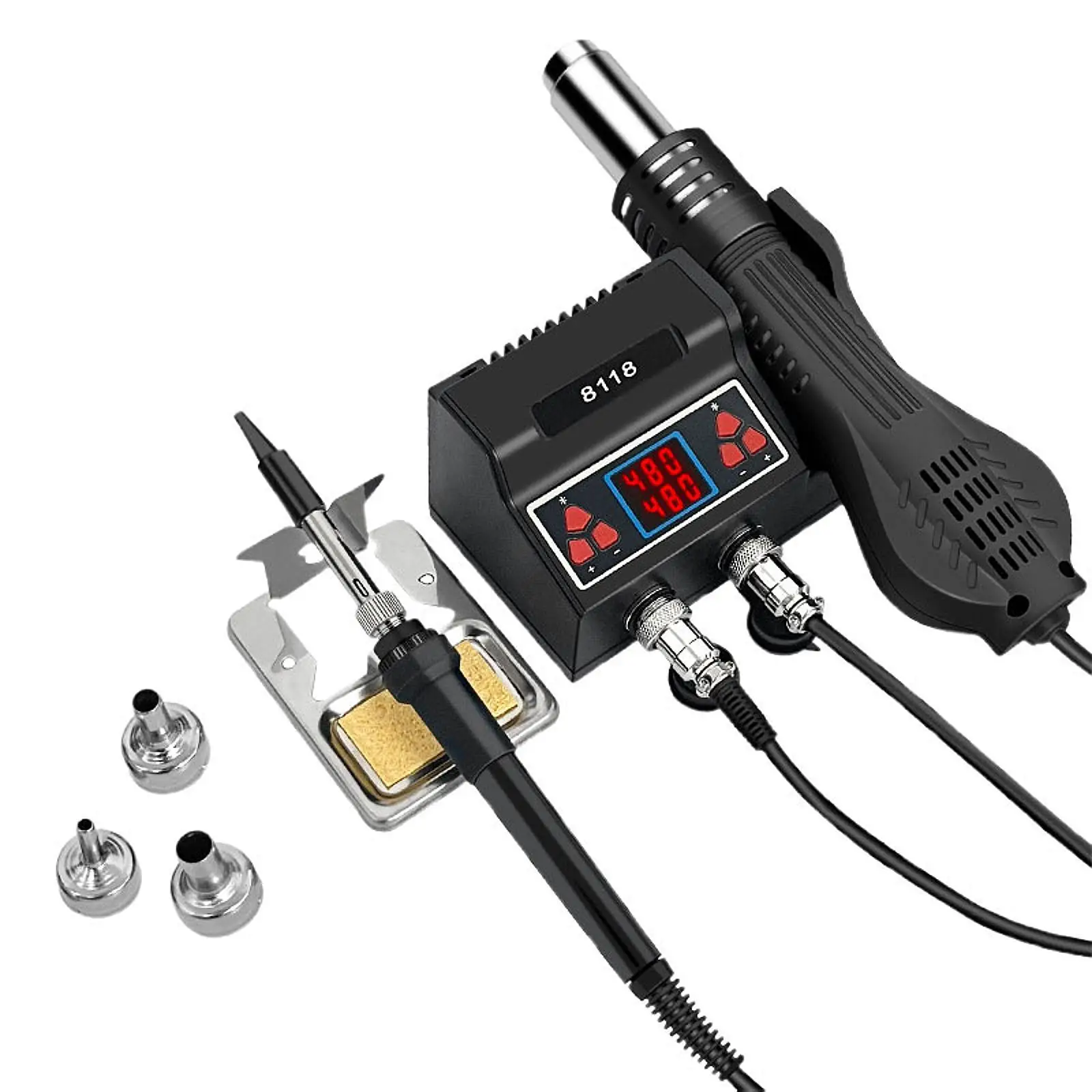 

2 in 1 Hot Air Rework and Soldering Iron Station for Jewelry Phone Repairing