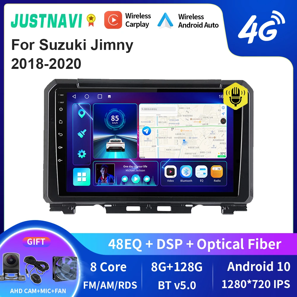 

JUSTNAVI QT10 CarPlay Android 10,0 мультимедийный видеоплеер для Suzuki Jimny 2018-2020 навигация GPS WiFi авто стерео Smart IPS