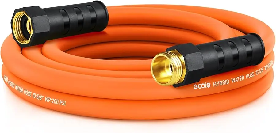 

Garden Hose 10 ft x 5/8", NON-EXPANDING Flexible Water Hose, Kink Resistant Lightweight Hybrid Hose, Leakproof Yard Hose with Ma