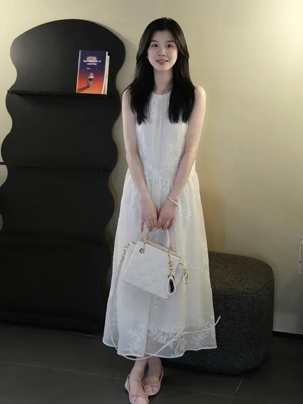 

Женское летнее повседневное платье-жилет больших размеров (до 300 фунтов), белое, А-силуэт, в стиле феи