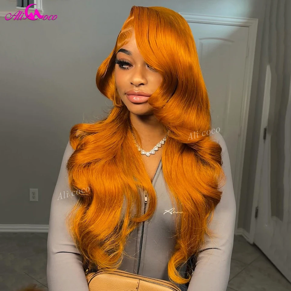 

Парик из натуральных волос 5x5 Lace Closure, 180% плотность, волнистый, 13x6 Lace Front, блестящий оранжевый цвет, предварительно пророщенный, для женщин