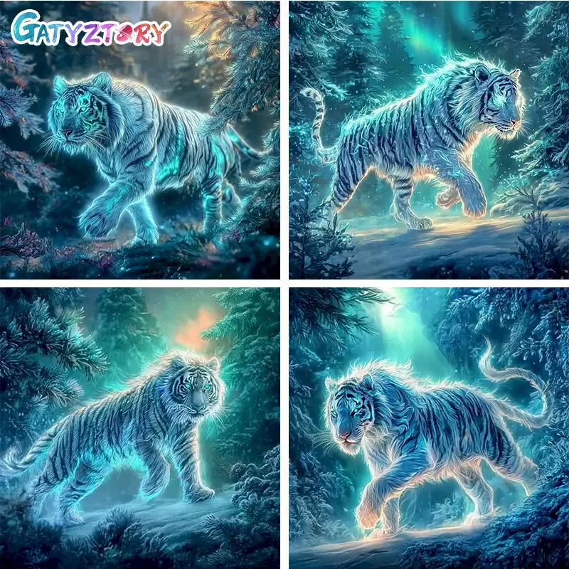 

GATYZTORY Diamond Painting Kits Diy Crafts Diy Adult Crafts Kits Tiger Full Round/Square Crafts Gift Arts And Crafts Artwork