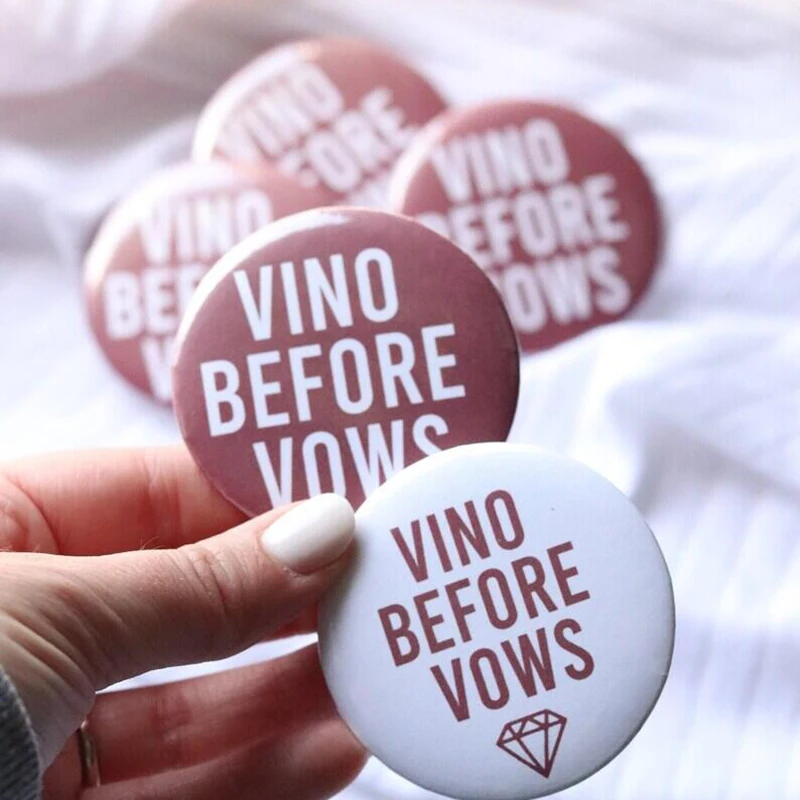 Vino Before Vows Button Badges Winery Wine Theme Bachelorette hen party bride to be bridal shower decoration bridesmaid gift