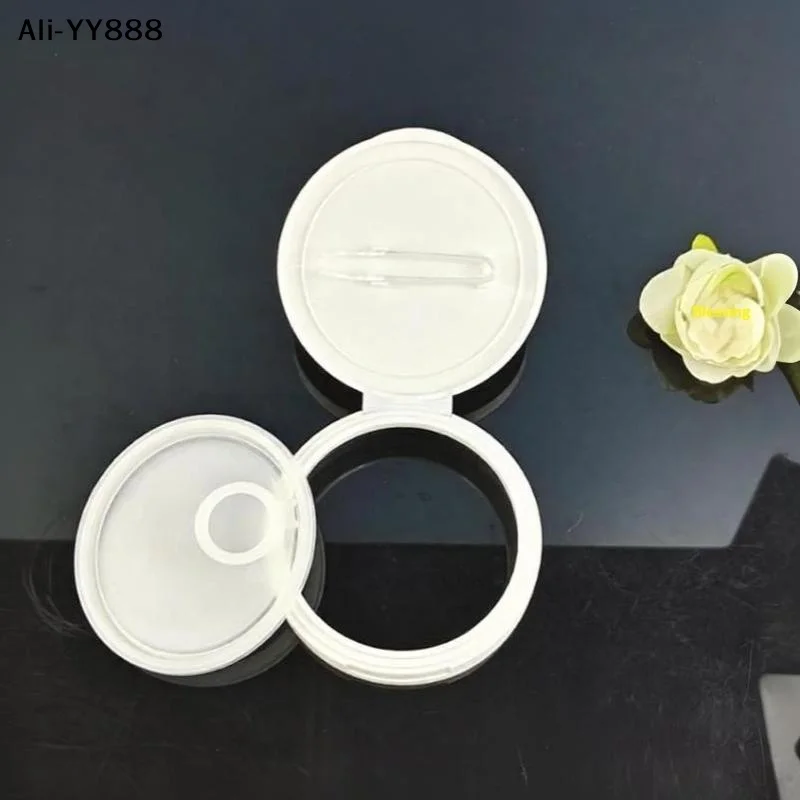 【Ay】Makeup Remover Pad Jar With Tweezers Round Clear Container Jars Empty Bottle Wide Mouth Flap Bottle Storage Lotion