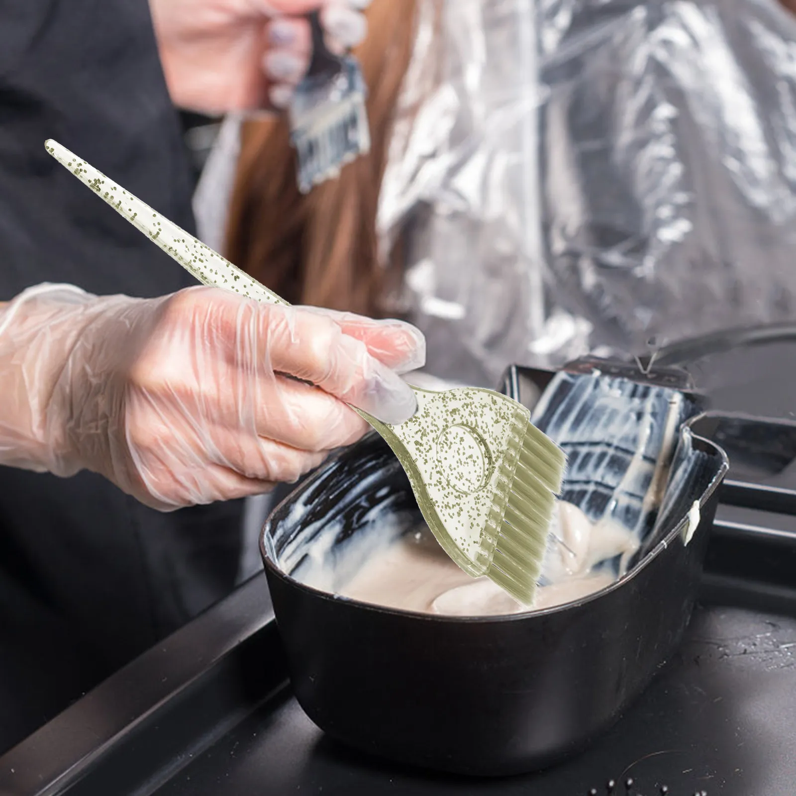 

1Set Hair Dye Brush and Bowl Set Reusable Hair Coloring Tool Kit for Mixing Brighteners Dyes Creams Ideal for Salon Home Use